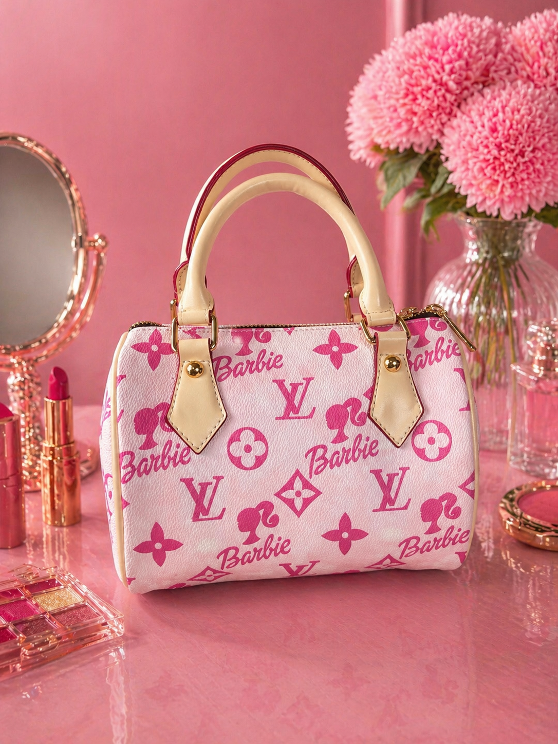 Barbie Pink Monogram Mini Handbag – Luxury Inspired Cute Purse