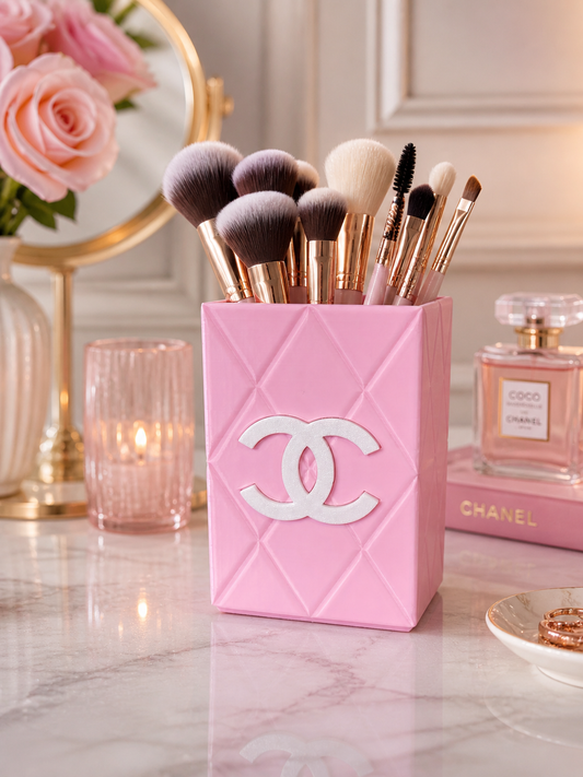 Powder Pink C Makeup Brush/ Pen Holder