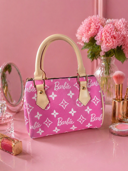 Pink Barbie Inspired Mini Handbag | Luxury Monogram Style Purse | Cute Glam Shoulder Bag